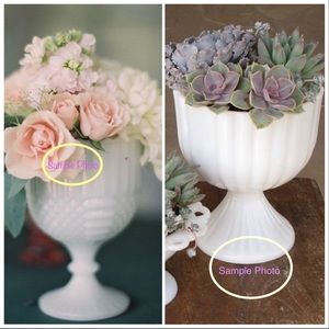 Vintage Milk Glass | Lg Pedestal Vase